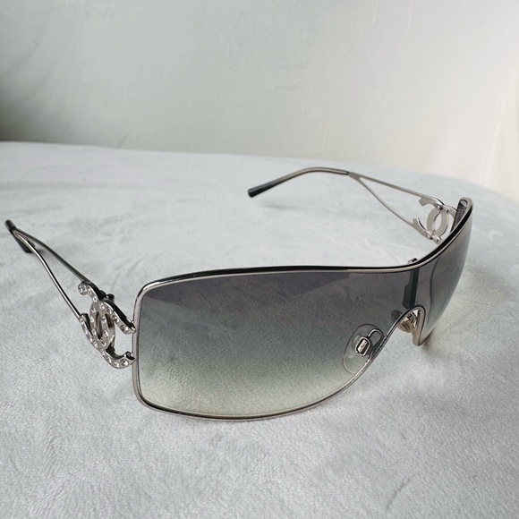 Rare 💫CHANEL vintage Gray gradient Swarovski CC’s sunglasses. - Picture 10 of 16